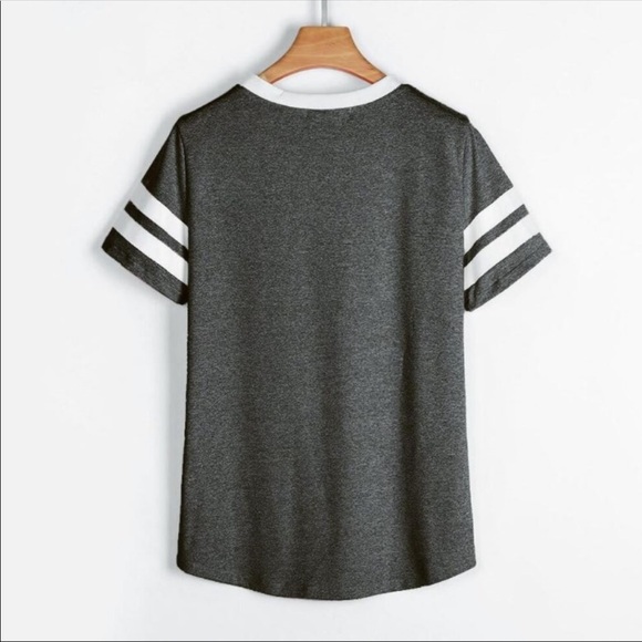 Casual V Neck Baseball Tee - Picture 6 of 8